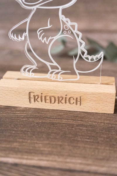 Lampe / Nachtlicht Dino -personalisiert-
